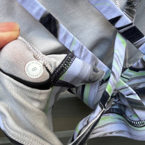 LULULEMON Energy Sports Bra, Green, Gray & Black Swirl, Size 8 Med EUC - Picture 3 of 3